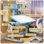 Bàn học sinh Lumili E10 có giá sách chống gù chống cận, bàn học chống gù cho trẻ em từ 3 đến 15 tuổi — ảnh 2