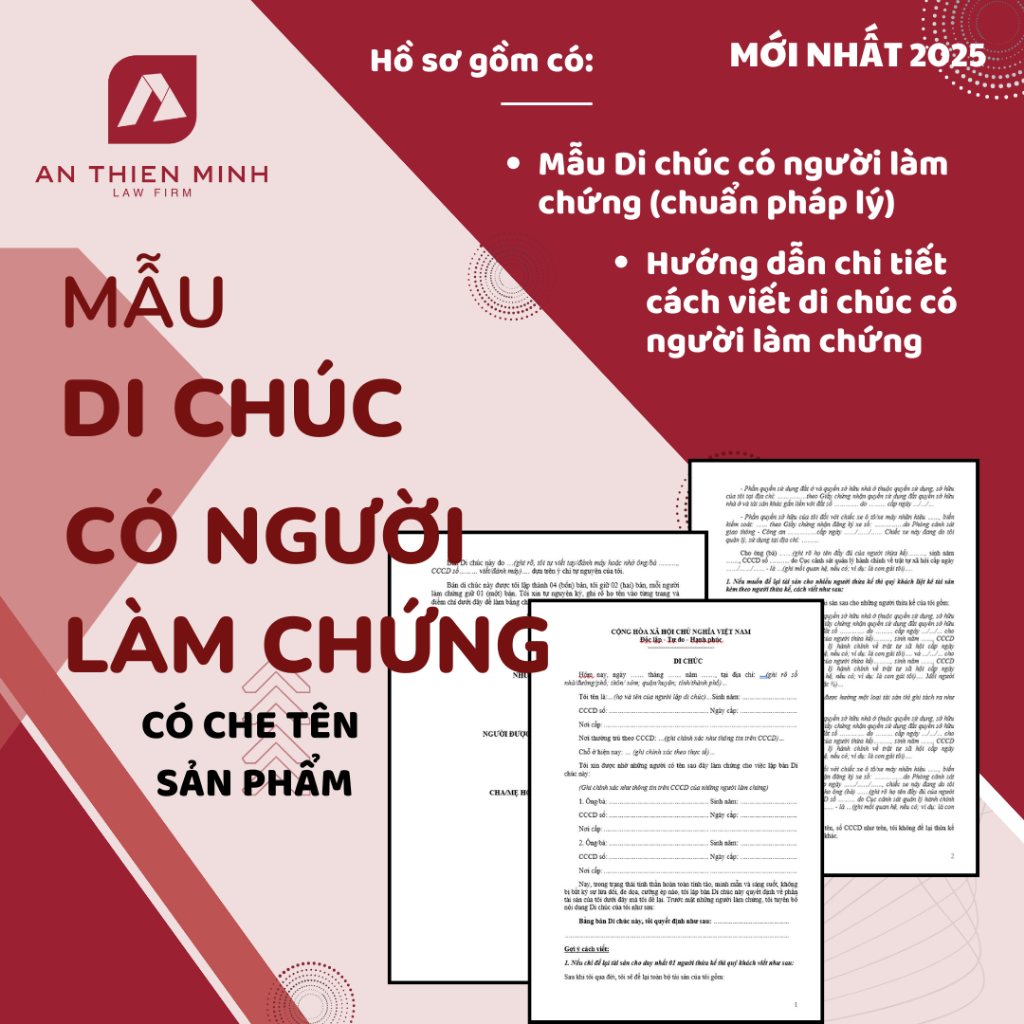 Mẫu DI CHÚC chuẩn pháp lý mới nhất
