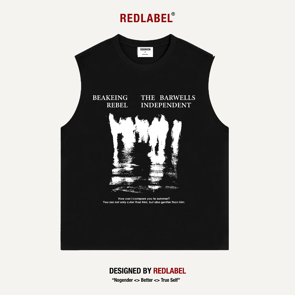 Áo Tank Top Nam Nữ RedLabel In Họa Tiết REBEL, Áo Ba Lỗ Sát Nách Nam Nữ Cotton Cá Tính TT47