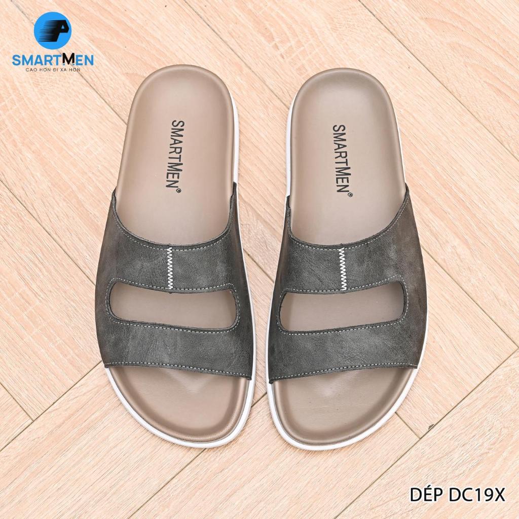 Ảnh Dép nam quai ngang Da cao cấp SMARTMEN DC-19 Xám 2