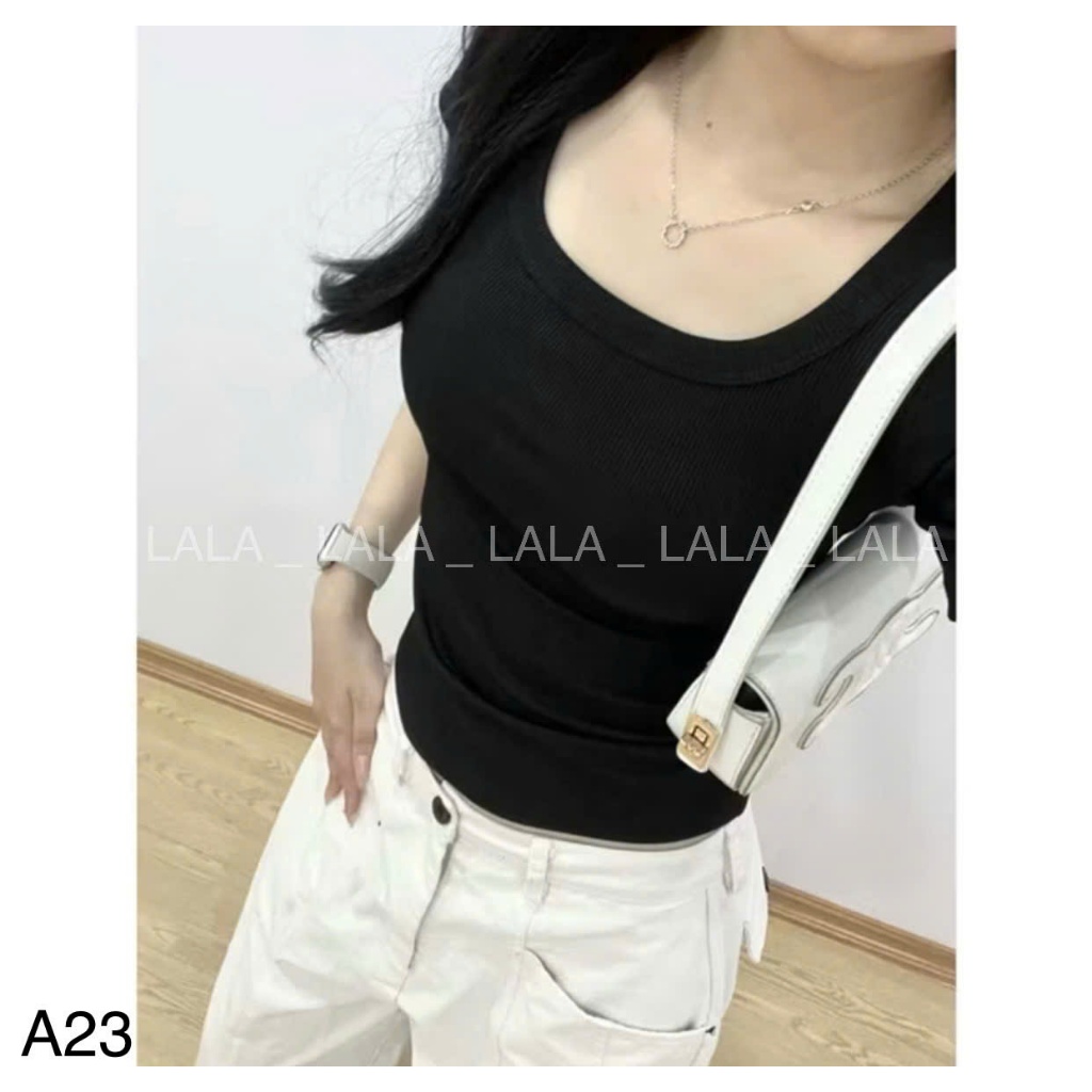 Áo thun body babytee cổ U vải tăm co giãn 4 chiều cho nữ LALA  A23