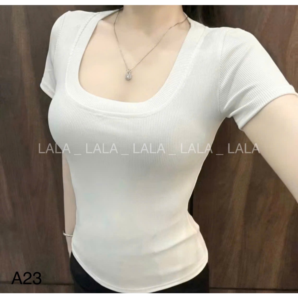 Áo thun body babytee cổ U vải tăm co giãn 4 chiều cho nữ LALA  A23