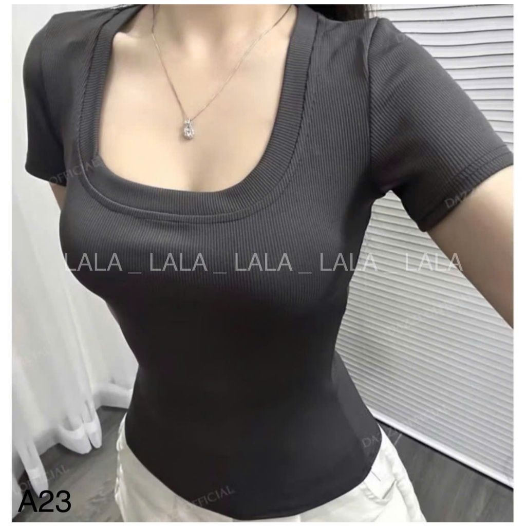 Áo thun body babytee cổ U vải tăm co giãn 4 chiều cho nữ LALA  A23
