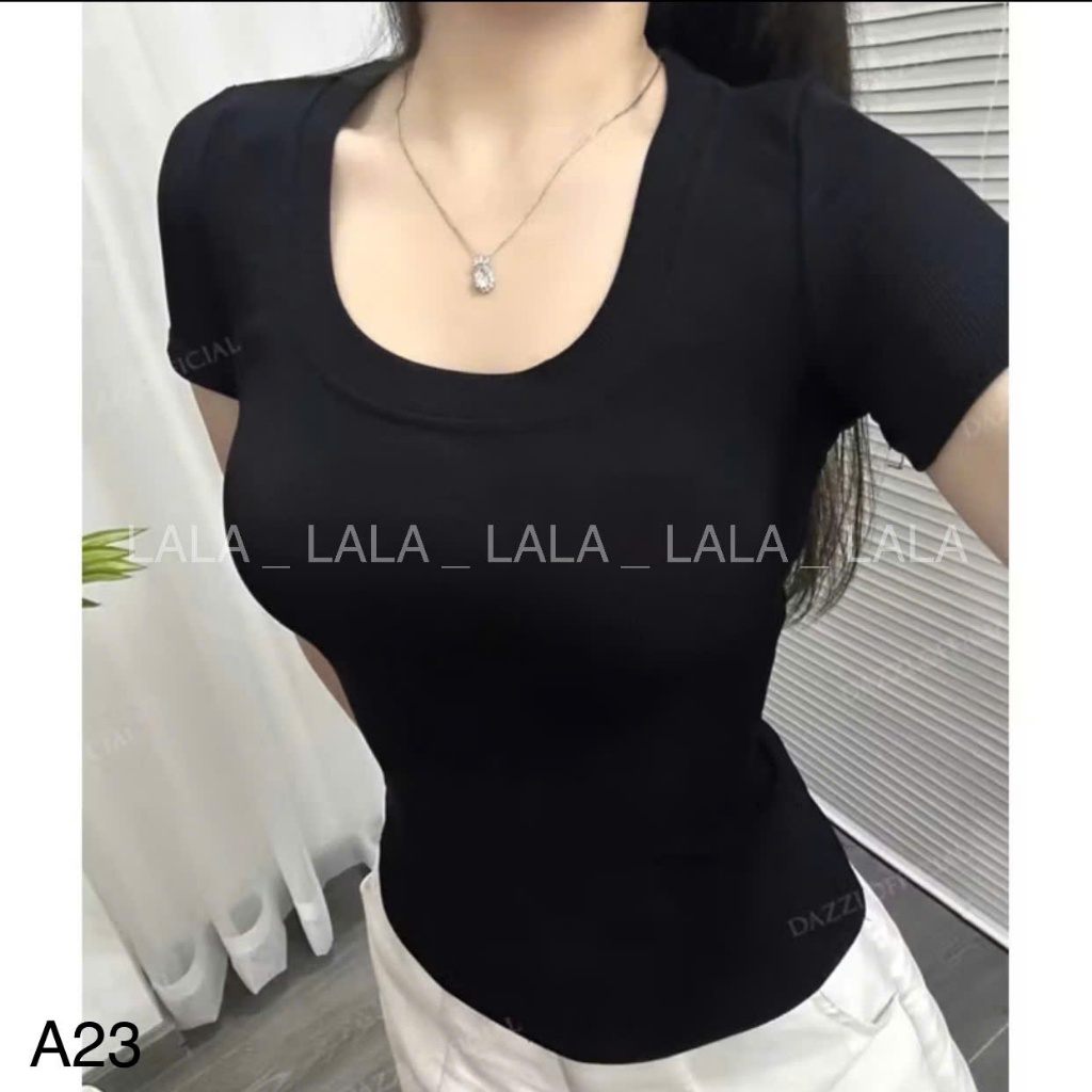 Áo thun body babytee cổ U vải tăm co giãn 4 chiều cho nữ LALA  A23