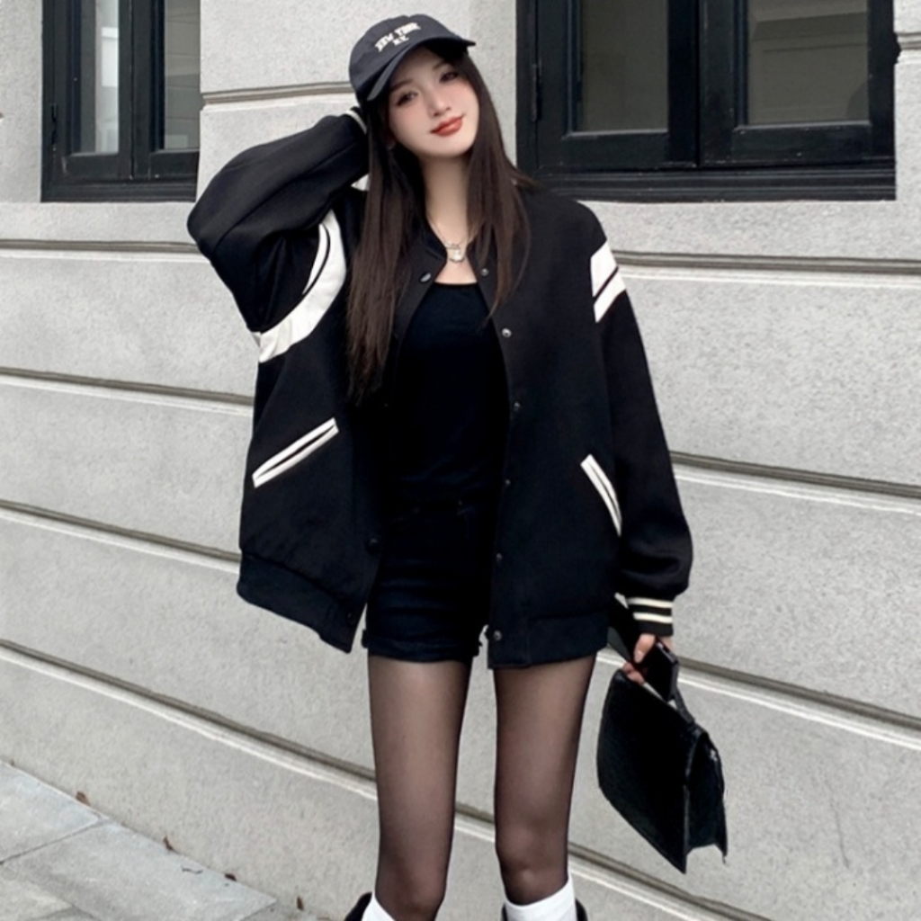 Áo Khoác Bomber form Oversize mẫu Missout vải Nỉ dày dặn khoác ngoài chống nắng - unisex K1