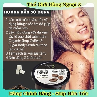 [DATE MỚI] Tẩy Tế Bào Da Chết Mặt, Body Cafe Organic Shop 75ml và 250ml của Nga