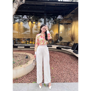 Quần ống suông tk cúc lệch