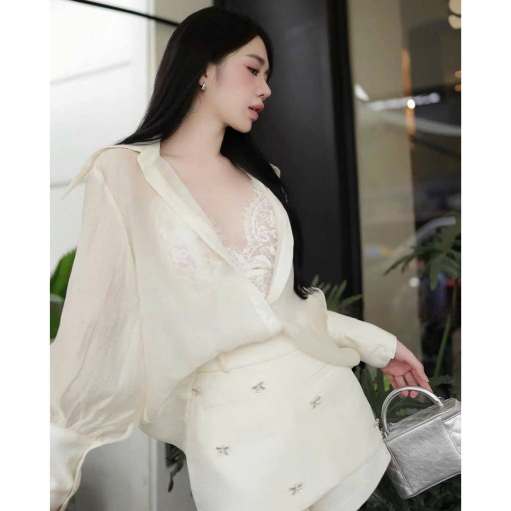 🐚⋆❀ SET 3 SẢN PHẨM : SƠ MI VOAN + ÁO 2 DÂY + CHÂN VÁY TAG NƠ ĐÁ SP021394 🔥𝐇𝐨𝐚̉ 𝐓𝐨̂́𝐜🔥 𝐌𝐄𝐎𝐈𝐍𝐃𝐀𝐇𝐎𝐔𝐒𝐄