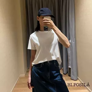 ÁO THUN NỮ RỘNG VỪA CỔ TRÒN TAY NGẮN BASIC VẢI COTTON CO GIÃN 4 CHIỀU MỀM MỊN MÁT BI.POSILÁ