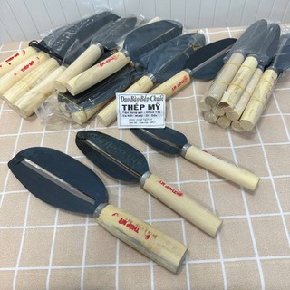Dao bào cán gỗ - Dao Bào Rau Lưỡi Thép Cán Gỗ - Nhiều Size - Hùng Home