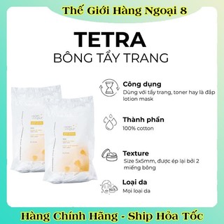 Bông Tẩy Trang Pháp TETRA Cotton 600 Miếng Dùng cho mọi loại da lành tính, mềm mại