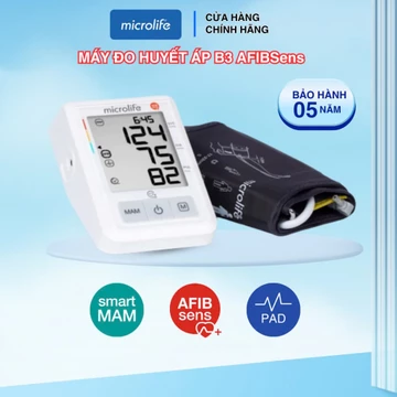 Máy đo huyết áp bắp tay Microlife B3 AFIB trang bị công nghệ AFIBsens phát hiện dấu hiệu rung nhĩ