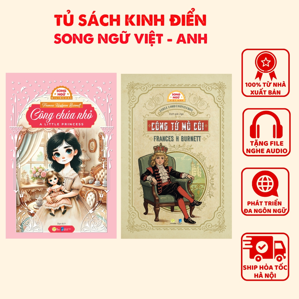 Bộ 2 cuốn kinh điển Song ngữ Việt-Anh Công Chúa Nhỏ - Công Tử Mồ Côi có ...