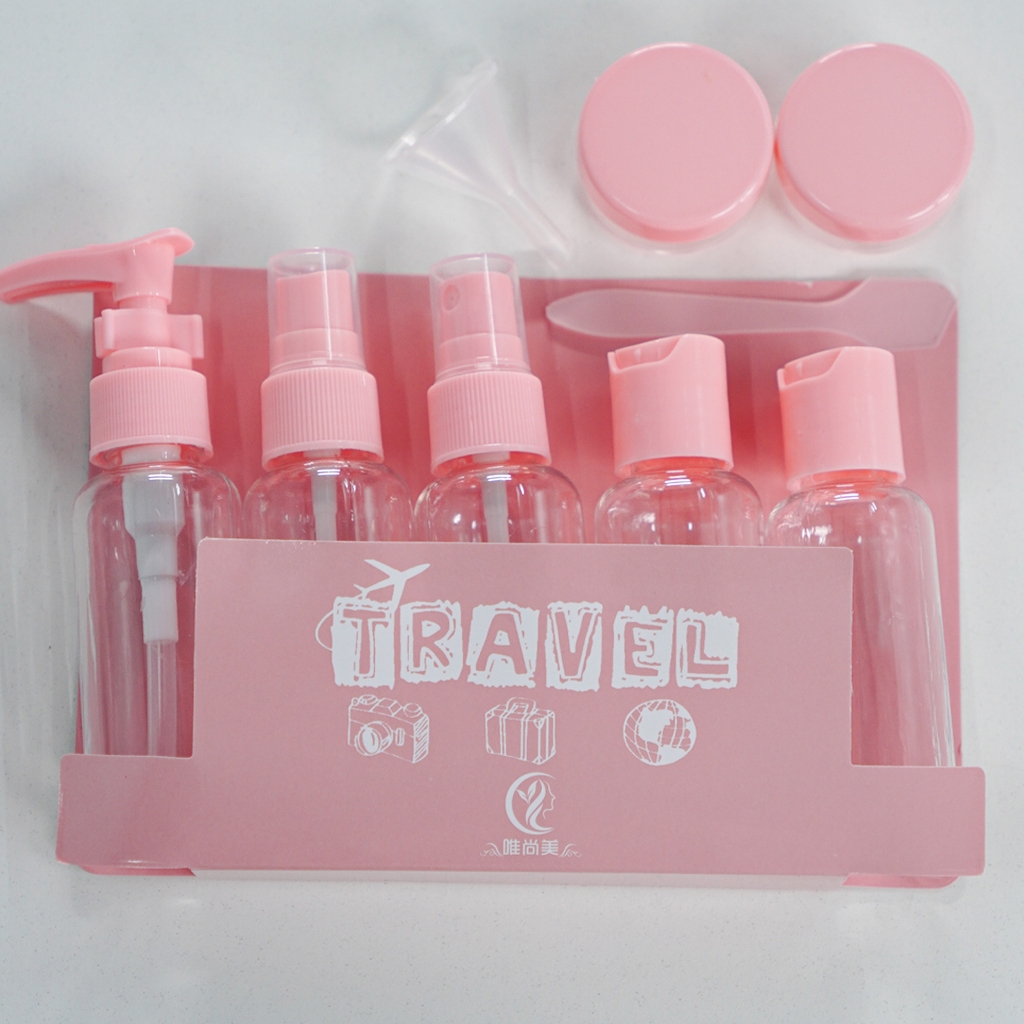 Ảnh Bộ chiết mỹ phẩm 9 món -  set chiết mỹ phẩm Sunny Travel tiện dụng, chiết dầu gội, sữa tắm mang đi du lịch tiện lợi 3