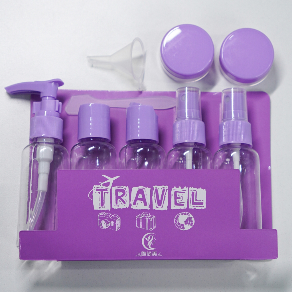 Ảnh Bộ chiết mỹ phẩm 9 món -  set chiết mỹ phẩm Sunny Travel tiện dụng, chiết dầu gội, sữa tắm mang đi du lịch tiện lợi 2