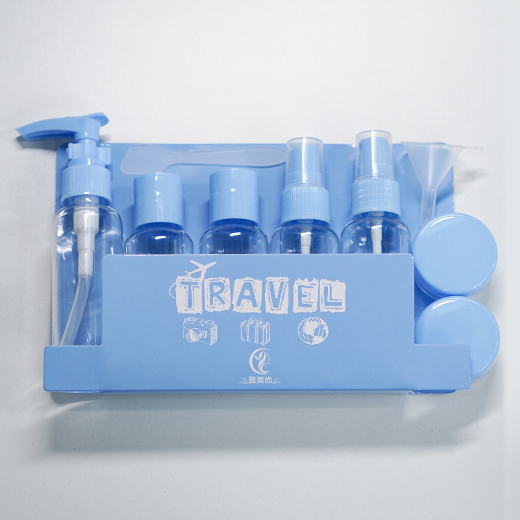 Ảnh Bộ chiết mỹ phẩm 9 món -  set chiết mỹ phẩm Sunny Travel tiện dụng, chiết dầu gội, sữa tắm mang đi du lịch tiện lợi 1