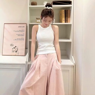 Áo Ba Lỗ Dáng Dài Chất Thun Gân Dày Mềm Mịn, Áo Hai Dây Ba Lỗ Ngược Form Ôm Dài 3L03 RYSO