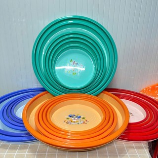 Mâm nhựa tròn có vành, kích thước 26-28-32-36 -40-44-50cm, 4 màu dương, hồng, ngọc, cam,nhựa PP