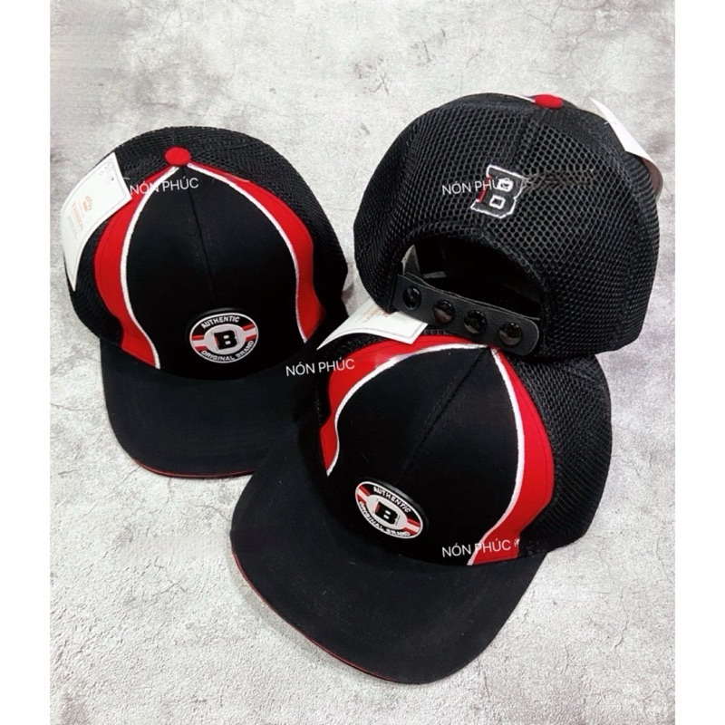 MŨ HIPHOP, SNAPBACK CHỮ B NẸP ĐỎ CÁ TÍNH NAM NỮ