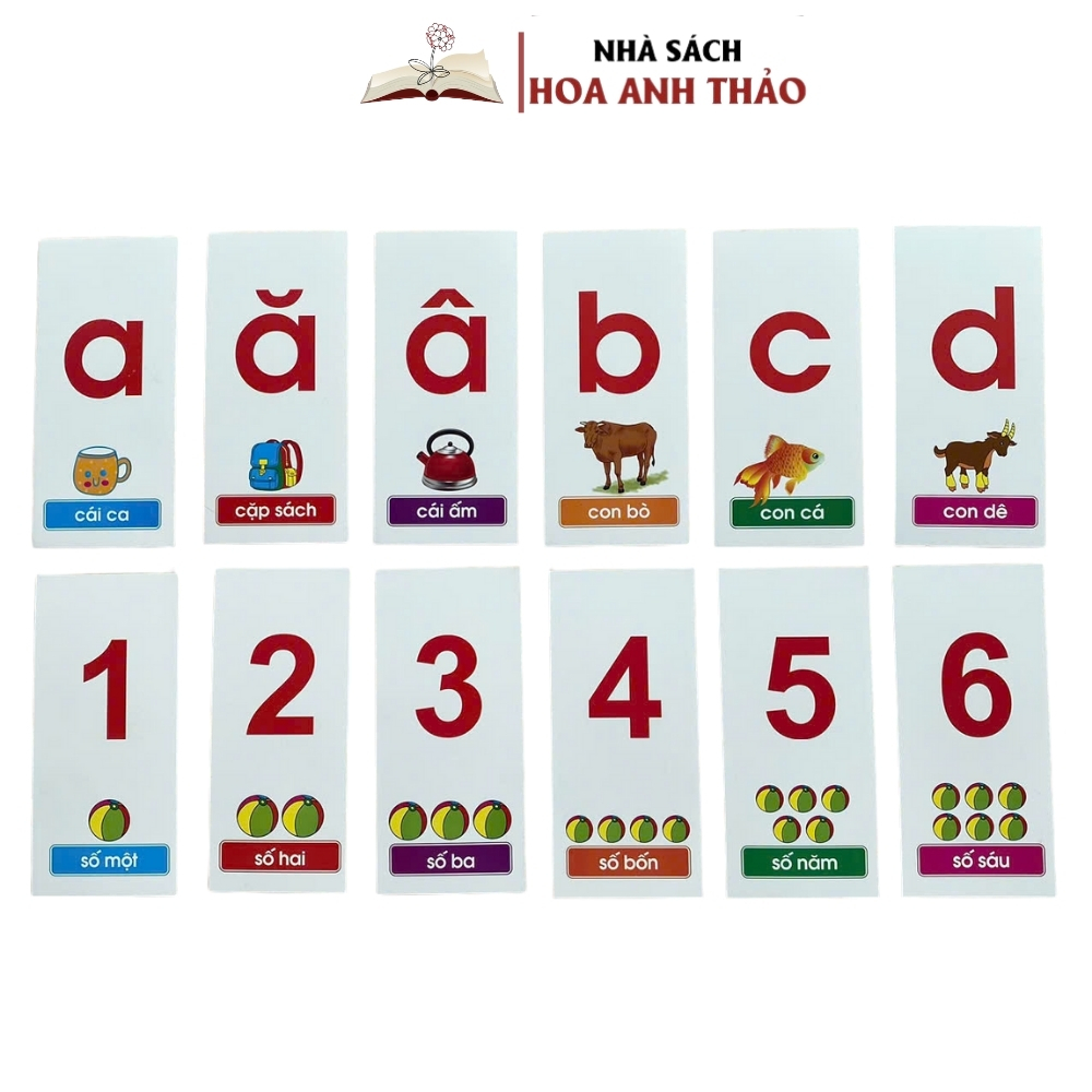 Ảnh Bộ 40 Thẻ Học Nhận Biết Chữ Cái Và Chữ Số - 2 Kích Thước Dành Cho Học Sinh 1