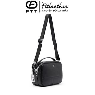 Túi cần tay golf vân tay da bò cao cấp FTT Leather có nhiều ngăn để thẻ kết hợp đeo chéo mã GO3600VT-1