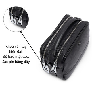 Túi cần tay golf vân tay da bò cao cấp FTT Leather có nhiều ngăn để thẻ kết hợp đeo chéo mã GO3600VT-1