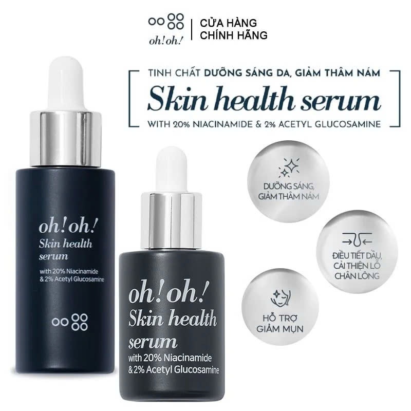 Serum Dưỡng Sáng Da, Giảm Thâm Nám Oh!Oh! Skin Health Serum Niacinamide 20% 10ml 30ml