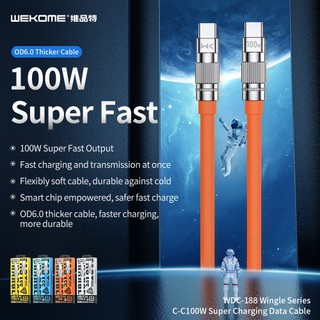 Cáp sạc nhanh siêu chắc WK Design WDC-188 TypeC to TypeC PD 100W, dài 1M - Nhất Tín Computer