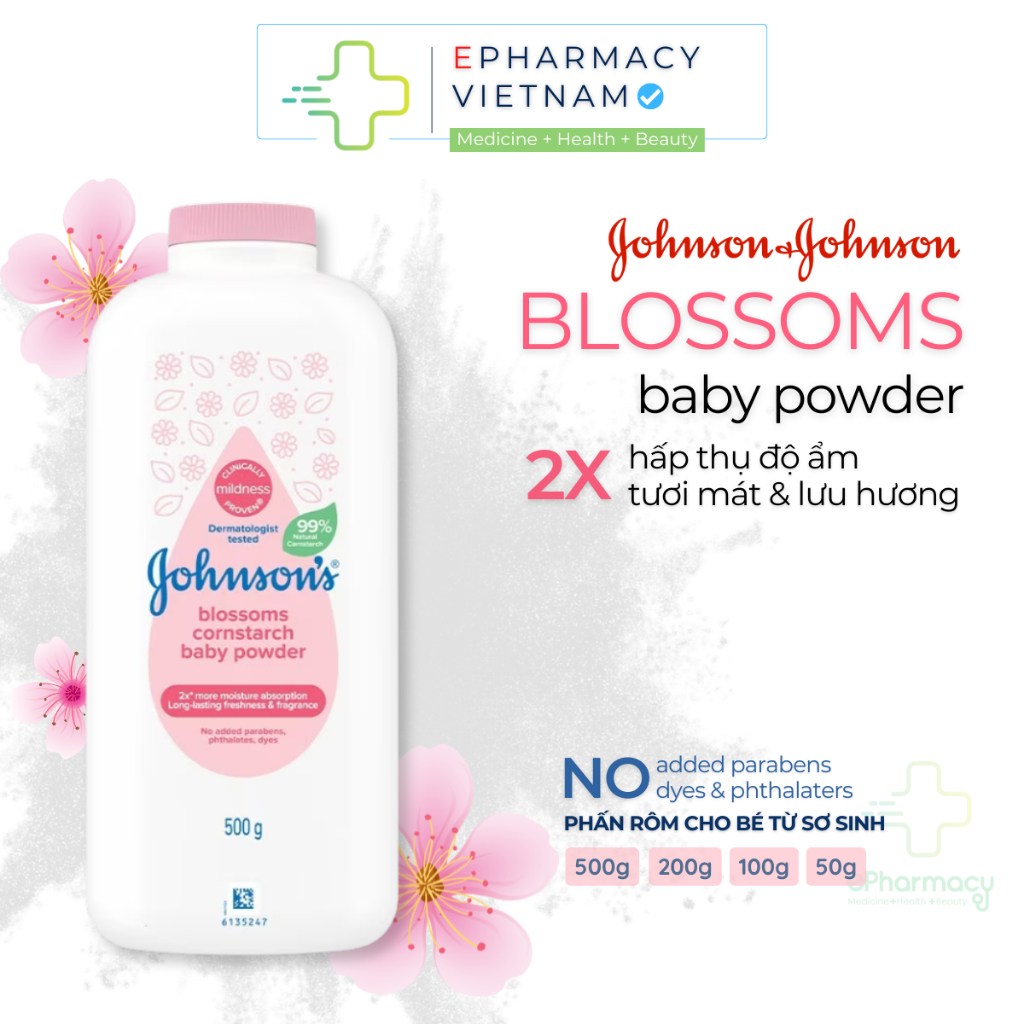 Phấn Rôm Hương Hoa JOHNSON'S Blossoms Cornstarch Baby Powder Giúp Da Bé ...