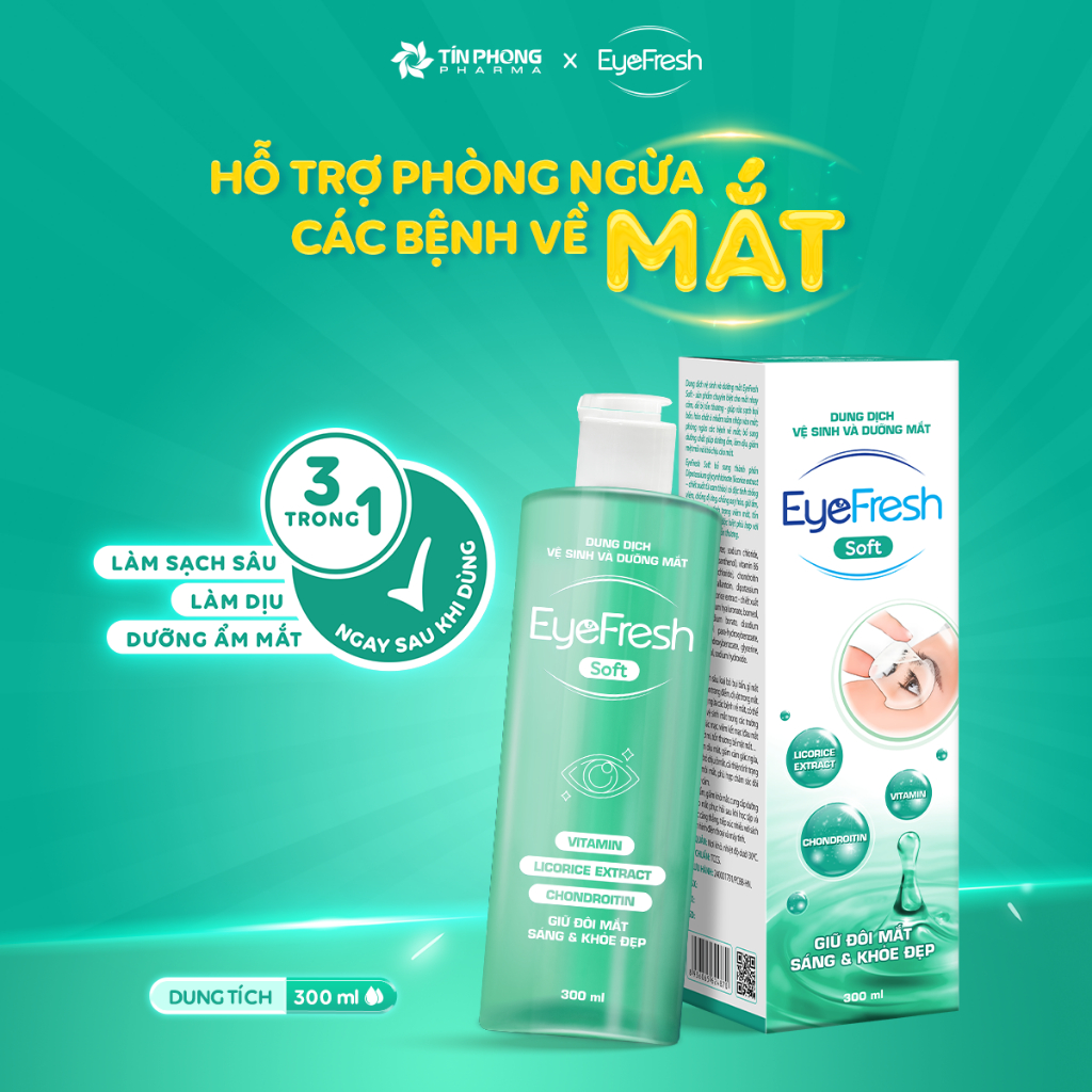 Ảnh Combo 2 Nước Rửa Mắt EYEFRESH Soft Hỗ Trợ Làm Sạch, Làm Dịu, Dưỡng Ẩm Cho Mắt Sáng Khỏe Chai 300ml 4