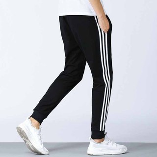 Quần thể dục 3 sọc dáng dài ống suông và bo gấu kiểu jogger tập gym nam nữ unisex có túi lớn - K1