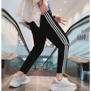 Quần thể dục 3 sọc dáng dài ống suông và bo gấu kiểu jogger tập gym nam nữ unisex có túi lớn - K1