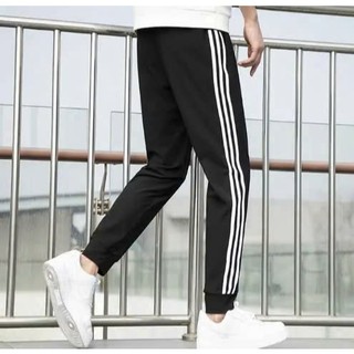 Quần thể dục 3 sọc dáng dài ống suông và bo gấu kiểu jogger tập gym nam nữ unisex có túi lớn - K1