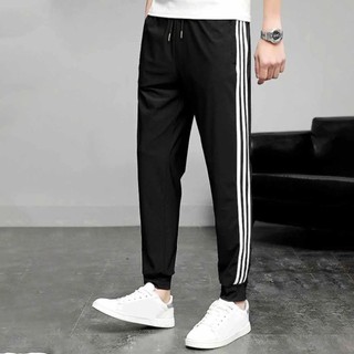 Quần thể dục dáng dài ống suông và bo gấu chất nỉ nam nữ unisex có túi lớn màu đen - DTB BC