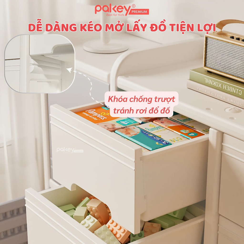 Ảnh Kệ Đựng Đồ Đa Năng PAKEY Phong Cách Hàn Quốc Nhiều Ngăn, Tủ Để Đồ Sơ Sinh Dung Tích Lưu Trữ Lớn (Có Tấm Hậu) 3