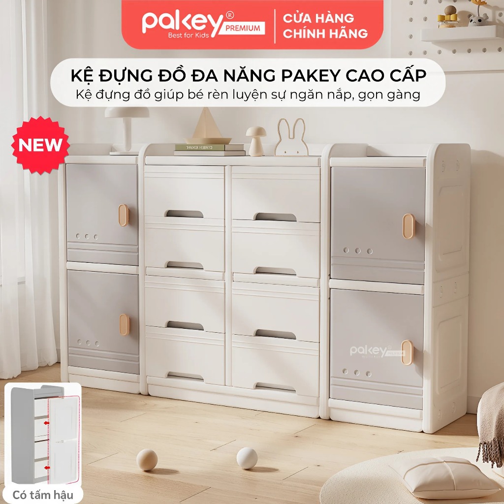 Ảnh Kệ Đựng Đồ Đa Năng PAKEY Phong Cách Hàn Quốc Nhiều Ngăn, Tủ Để Đồ Sơ Sinh Dung Tích Lưu Trữ Lớn (Có Tấm Hậu) 1