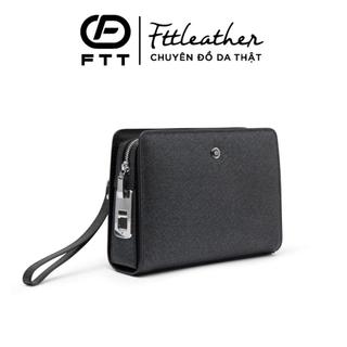Túi Clutch nam khóa vân tay da bò cao cấp chính hãng FTTLeather, ví cầm tay kẹp nách nhiều ngăn CL36
