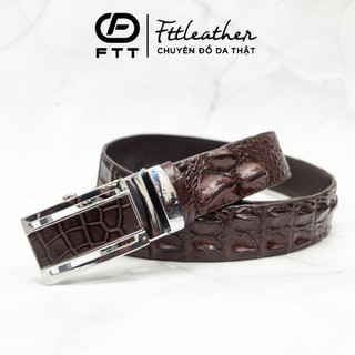 Thắt lưng nam FTT Leather da cá sấu Thái Lan loại dây liền 4cm nguyên bản, cam kết da thật 100%