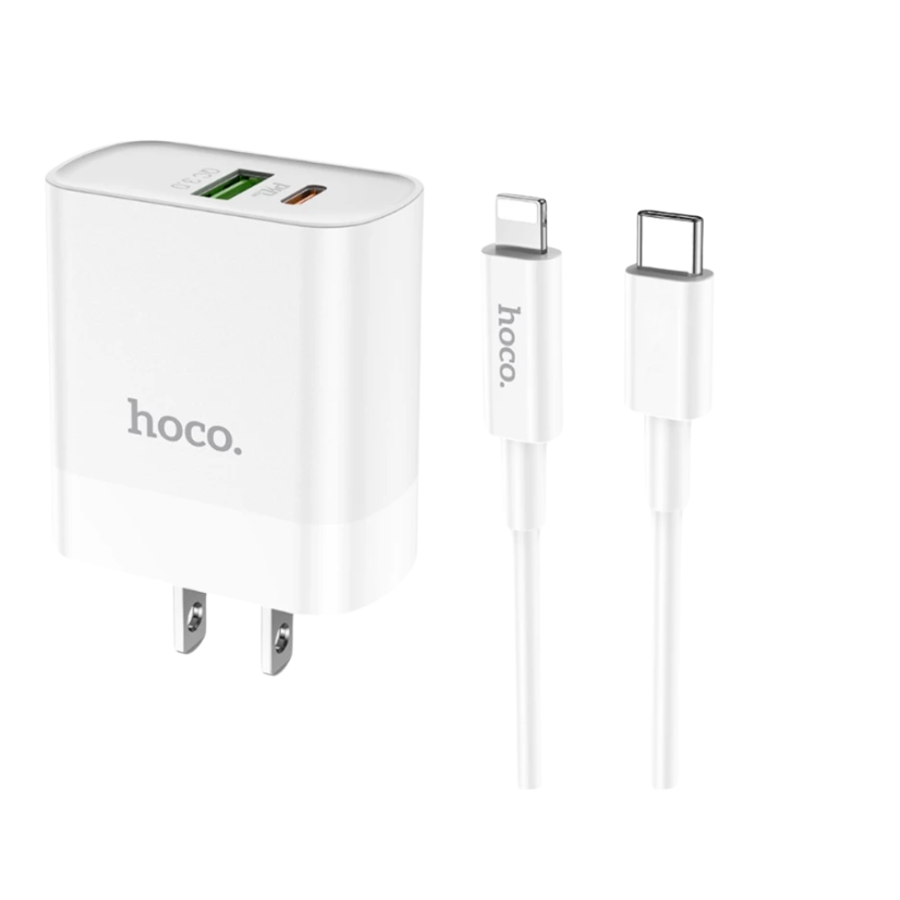 Combo Sạc Nhanh Hoco C80 - 20W(3A), 2 Cổng USB Và Type C, Kèm Dây Sạc Dùng Cho Điện Thoại Thông Minh