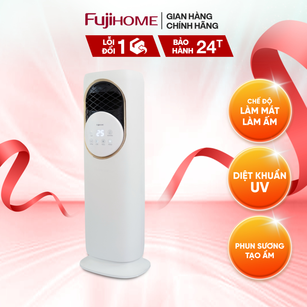 Ảnh Quạt Làm Mát, Sưởi Ấm và Tạo ẩm 4 mùa Fujihome AC01 Màn hình điều khiển LED cảm ứng - BH 24 tháng 1