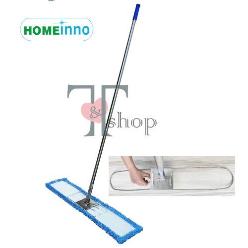 Cây Lau Nhà Công Nghiệp CÁN THẲNG Inox Bẹ San Hô 80cm Homeinno Dài 150cm