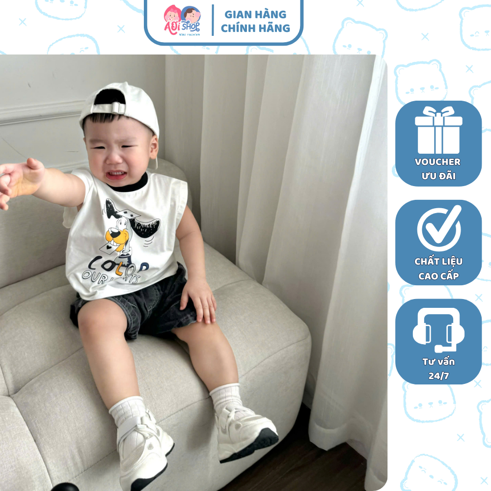[À ƠI SHOP] D62- bộ ba lỗ chú chó color- a201.602 | Shopee Việt Nam