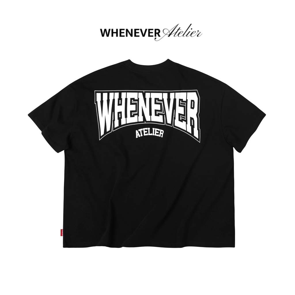 WHENEVER Áo Thun Whenever Big Logo T-Shirt Black/White 100% Cotton Form ...