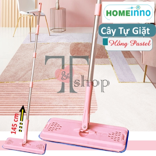 [HỎA TỐC](KHÔNG THÙNG LAU) Cây Lau Nhà Thay Thế Bộ Lau Nhà Vắt Xả 2 Ngăn Homeinno Bảng 32cm