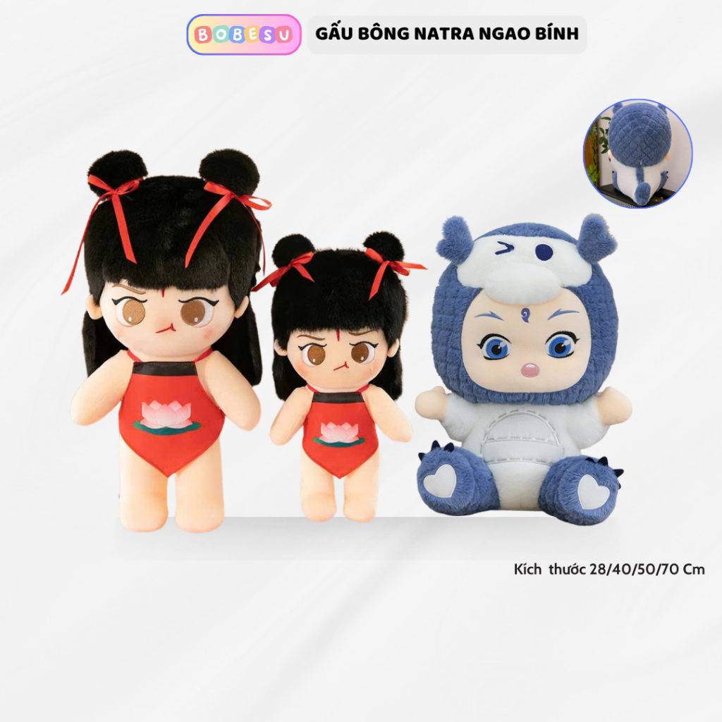 Gấu bông natra nhân vật hoạt hình nổi tiếng Thú nhồi bông natra mắc áo yếm hoa sen