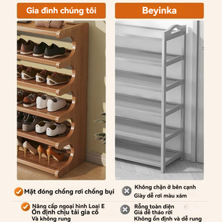 Giá để giày bằng tre giá để giày giá để giày lưu trữ giá để giày không gian lưu trữ lớn 3/4/5/6/7/8 tầng