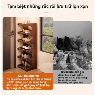 Giá để giày bằng tre giá để giày giá để giày lưu trữ giá để giày không gian lưu trữ lớn 3/4/5/6/7/8 tầng