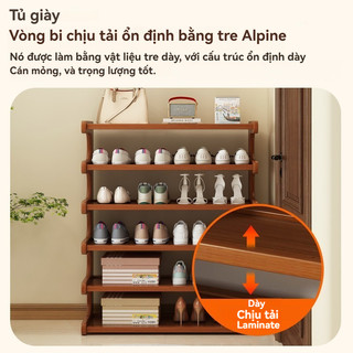 Giá để giày bằng tre giá để giày giá để giày lưu trữ giá để giày không gian lưu trữ lớn 3/4/5/6/7/8 tầng