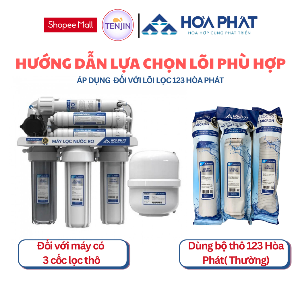 Combo Thô 123 Hòa Phát Giúp Loại Bỏ Các Tạp Chất Cặn Bẩn Và Chất Gây Mùi Dùng Cho Máy Lọc Nước RO...