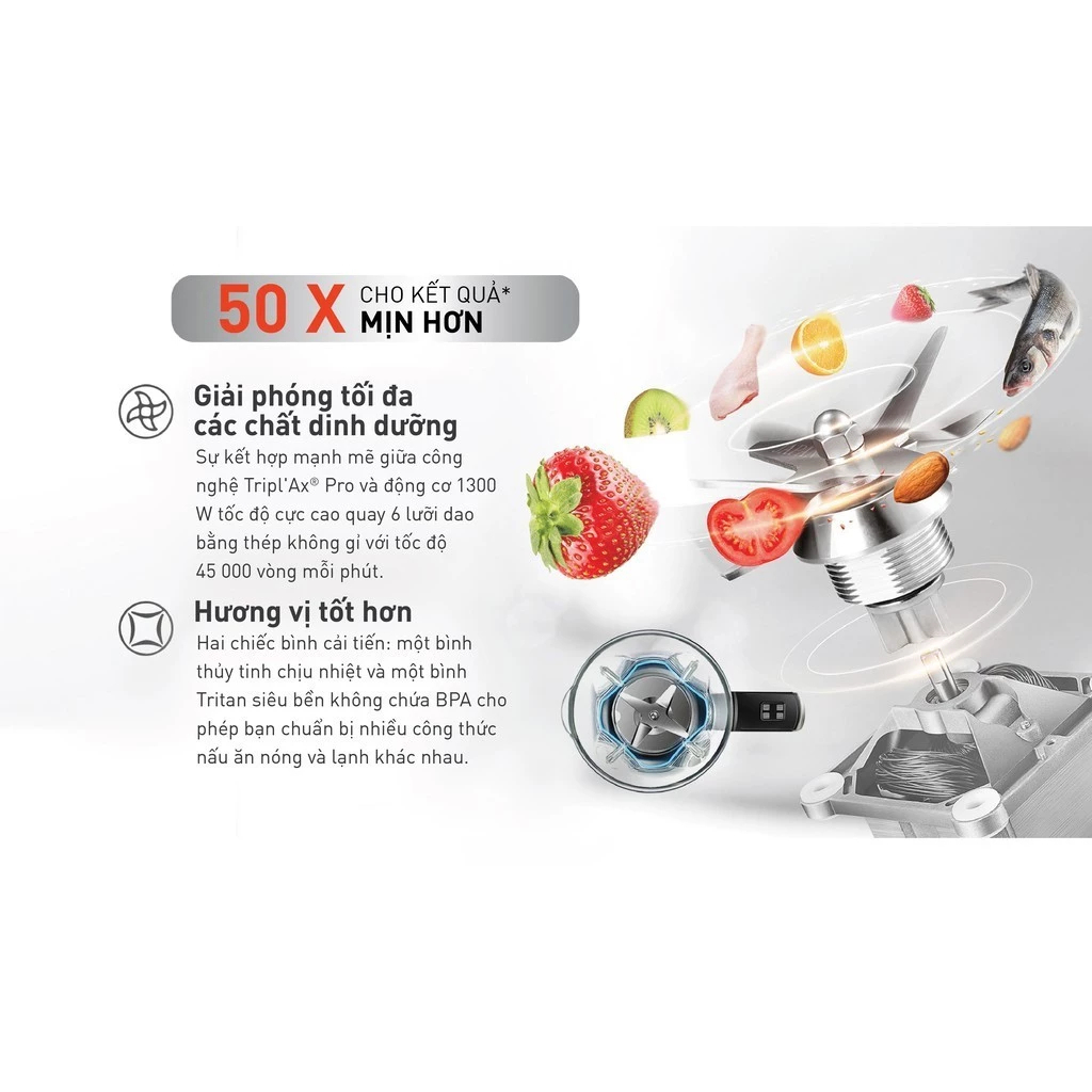 Máy làm sữa hạt sinh tố Tefal BL985A31 - Công suất lớn 1300W - Bảo hành chính hãng 24 tháng